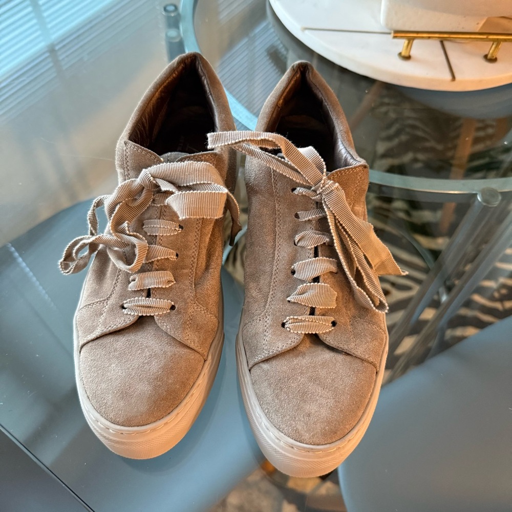 AGL Women's Beige Suede Sneakers